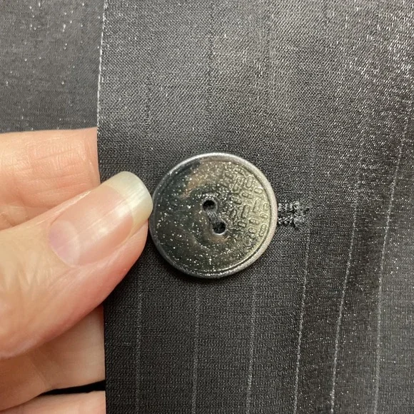 IL Canto Formal Blazer Jacket Mens 36 Black Pinkstripe Shimmery Peak Collar Club - Picture 5 of 14